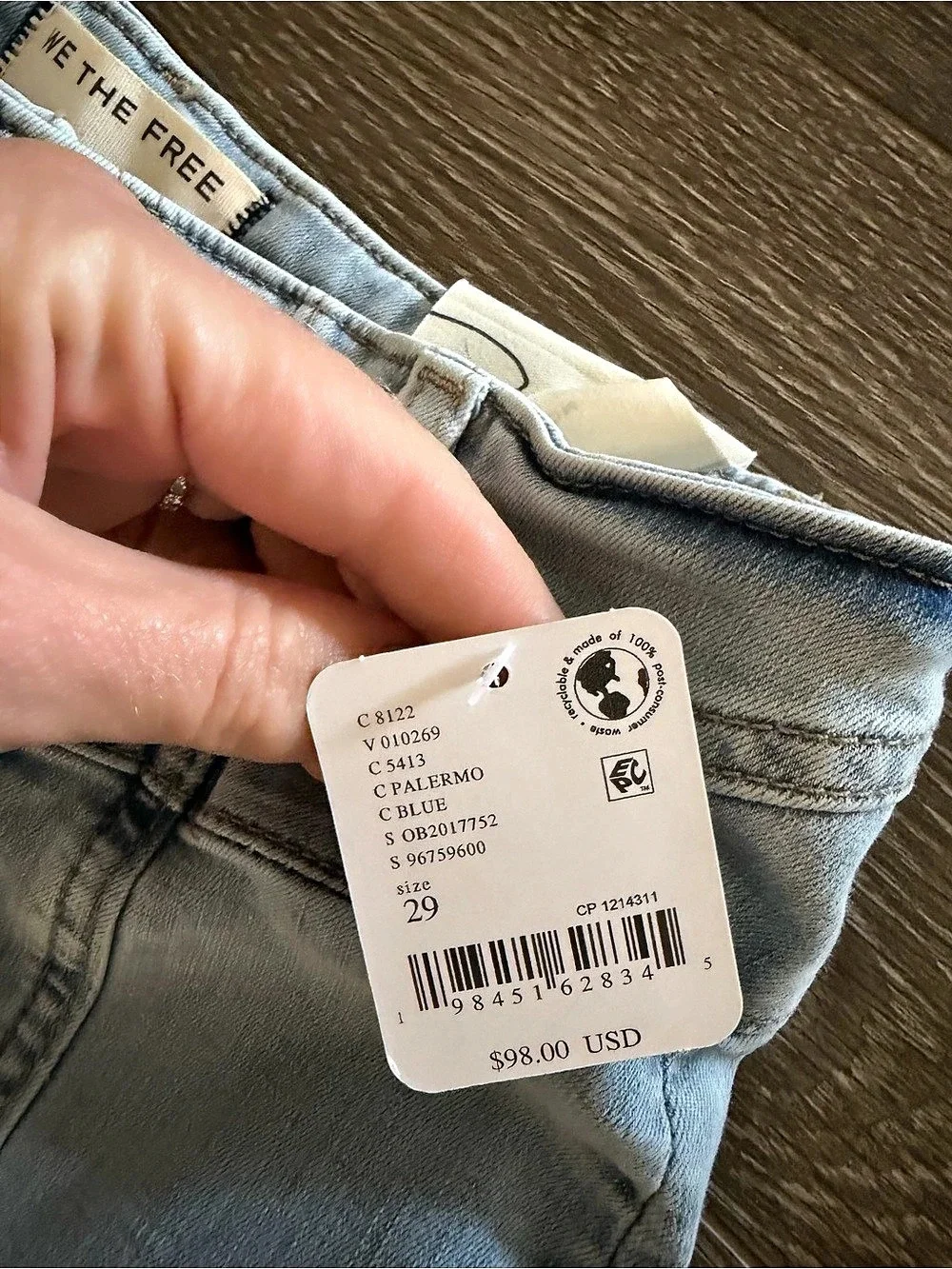 We The Free Libre Wide-Leg Jeans Blue Waist 29 NWT